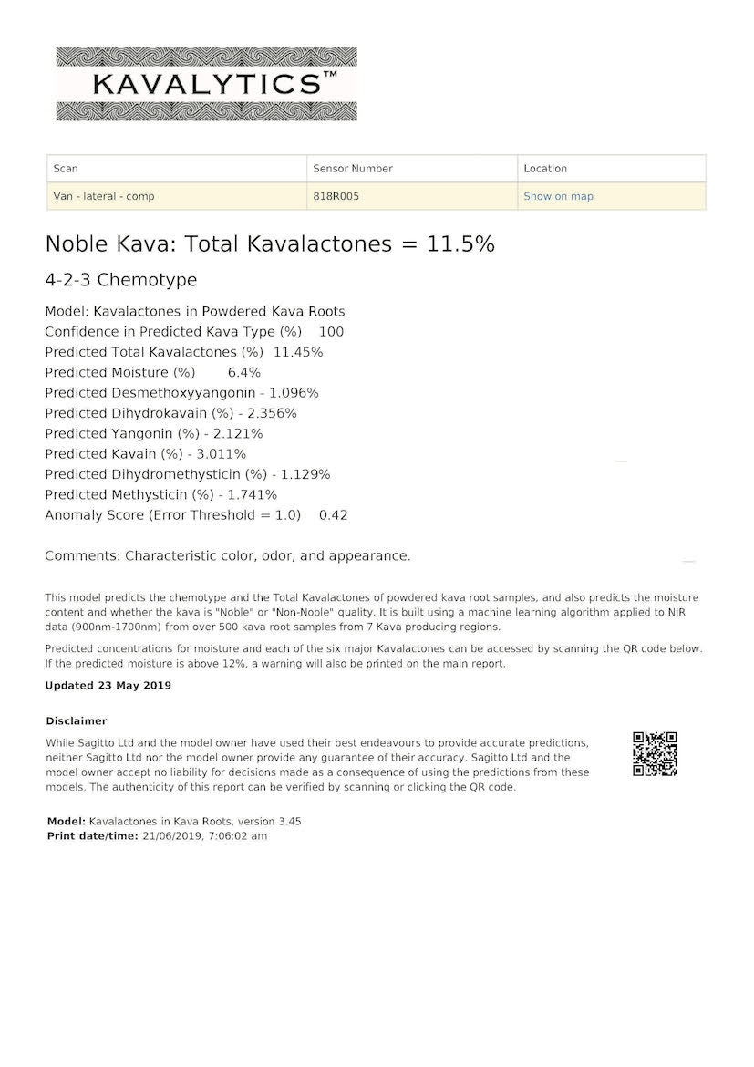 The KavaLytics™ Kava Quality Assessment System
